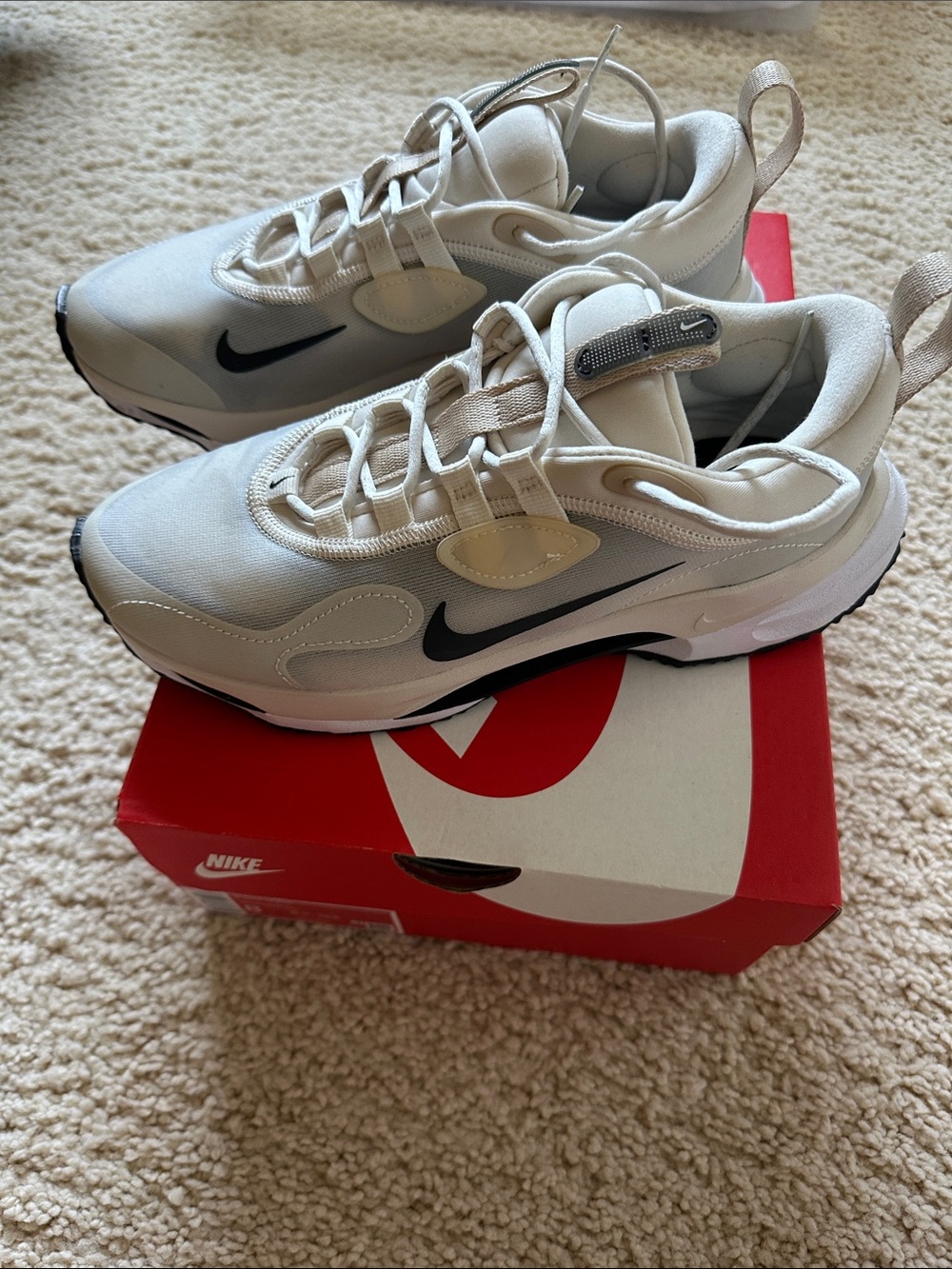 Nike Women's Light Gray and Black Low-Top Sneakers
